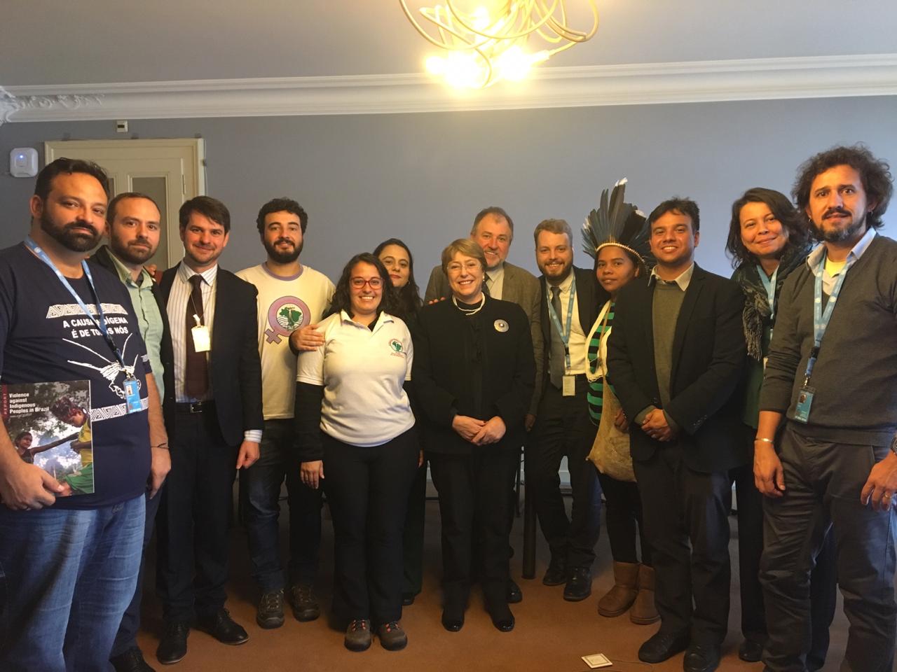 A alta-comissária da ONU, Michelle Bachelet, reuniu-se com as organizações brasileiras de defesa dos direitos humanos. Foto: comitiva brasileira