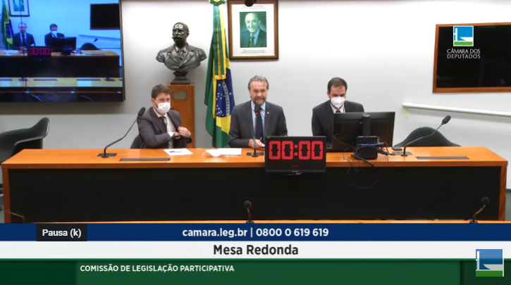 Mesa de abertura da audiência com participação do deputado Pedro Uczai (PT-SC) | Foto: Reprodução TV Câmara 