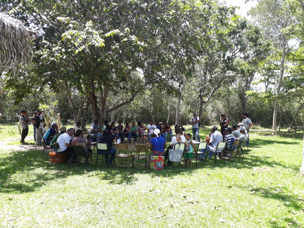 Apanhadoras de flores sempre-vivas reunidas em atividades de formação. Foto: Maria Eugênia Trombini