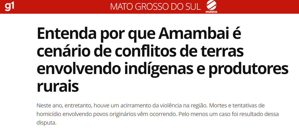 O assédio aos territórios indígenas por entidades ruralistas tem sido noticiado por veículos de comunicação 